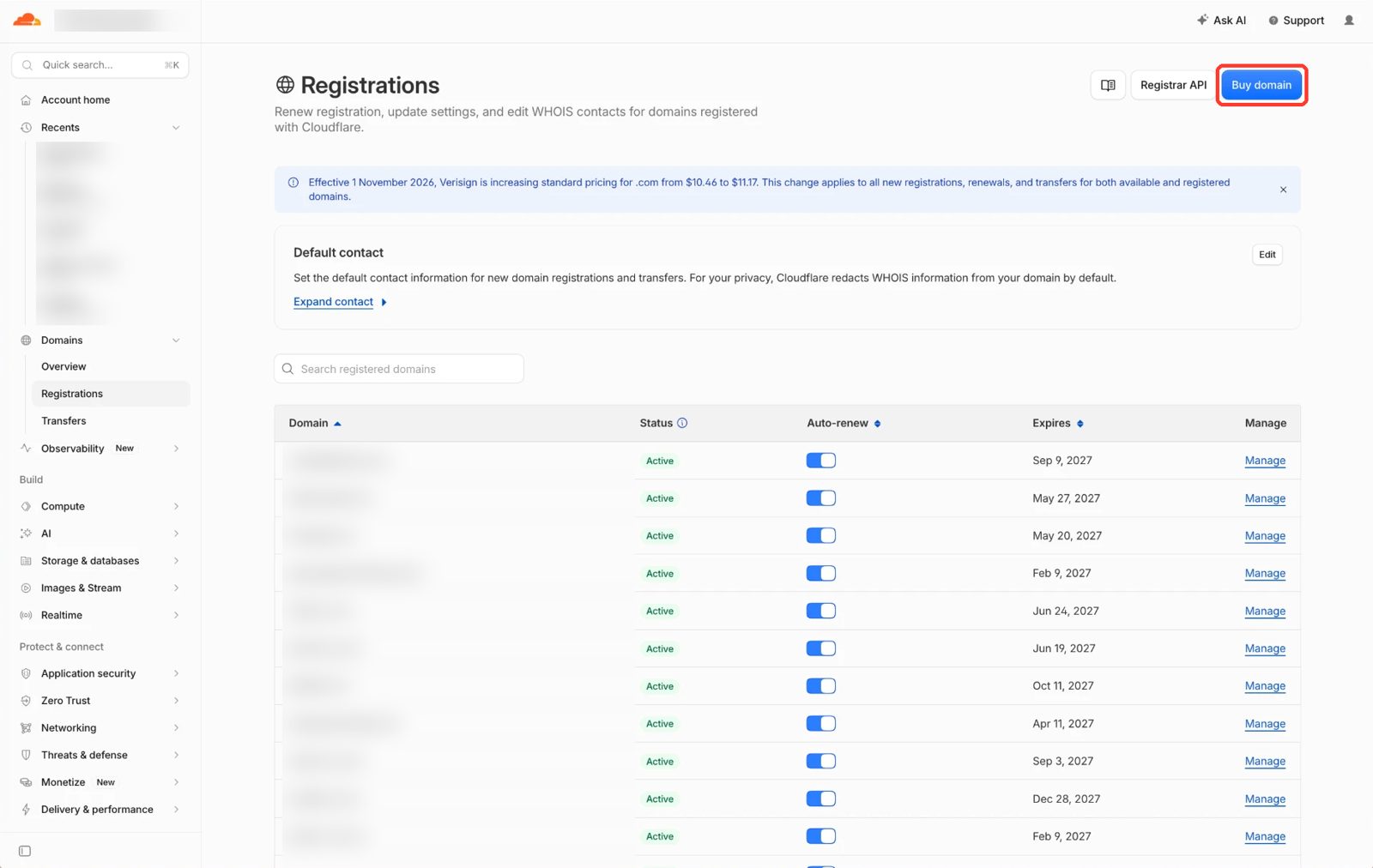 Comprar dominio en Cloudflare